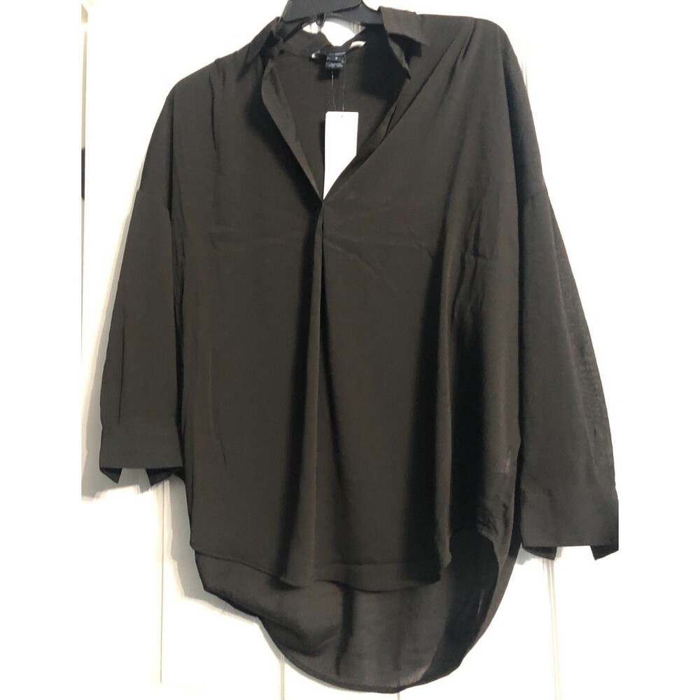 Women's French Connection Black Sheer Blouse  New with Tag Size Small B1
